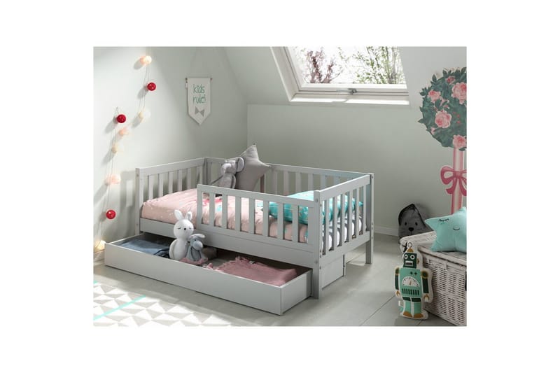 Juniorisänky laatikolla Lastensänky Harmaa - Harmaa - Huonekalut - Sänky - Sängyn lisävarusteet & sängynpäädyt - Makuuhuoneen säilytys