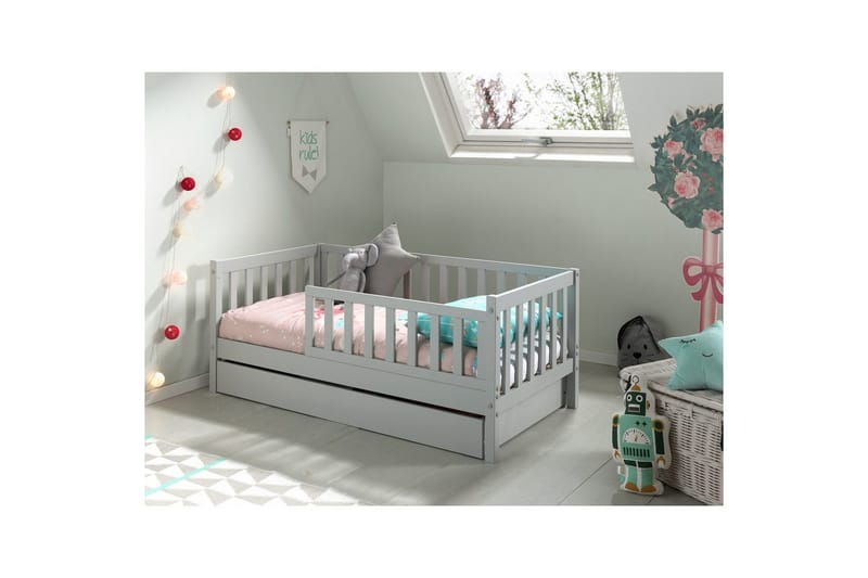 Juniorisänky laatikolla Lastensänky Harmaa - Harmaa - Huonekalut - Sänky - Sängyn lisävarusteet & sängynpäädyt - Makuuhuoneen säilytys