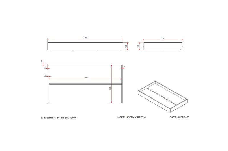 Laatikko Kiddy - Huonekalut - Sänky - Sängyn lisävarusteet & sängynpäädyt - Makuuhuoneen säilytys