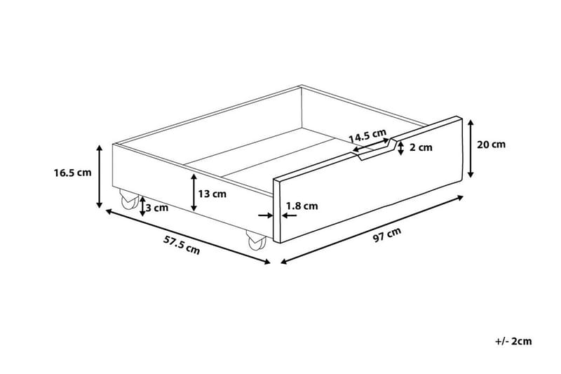 Laatikko Rumilly 97x58 cm - Sininen - Huonekalut - Sänky - Sängyn lisävarusteet & sängynpäädyt - Makuuhuoneen säilytys