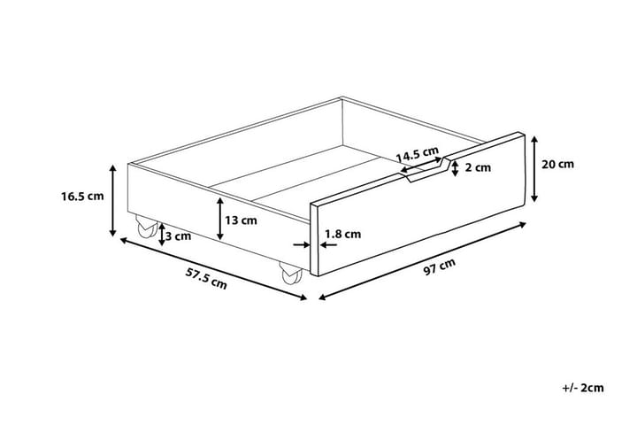 Laatikko Rumilly 97x58 cm - Sininen - Makuuhuoneen säilytys - Sänkylaatikko