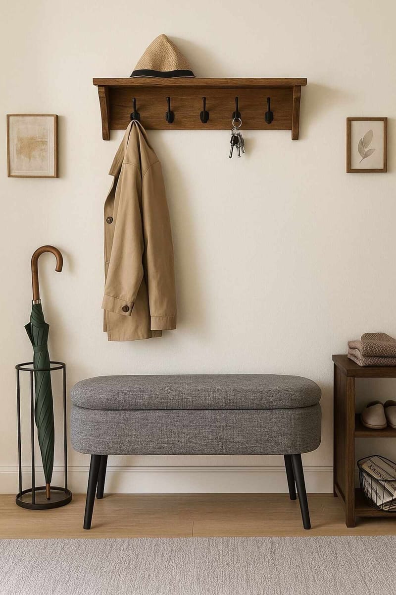 Pouffe with Storage Atelier Del Sofa Harmaa - Huonekalut - Sänky - Sängyn lisävarusteet & sängynpäädyt - Makuuhuoneen säilytys - Sängynpäätylaatikko