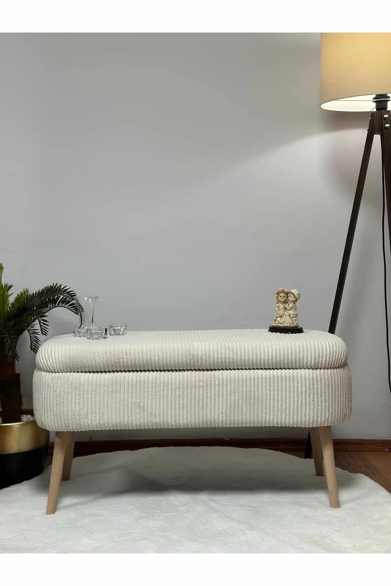 Pouffe with Storage Atelier Del Sofa Kermanvärinen - Huonekalut - Sänky - Sängyn lisävarusteet & sängynpäädyt - Makuuhuoneen säilytys - Sängynpäätylaatikko