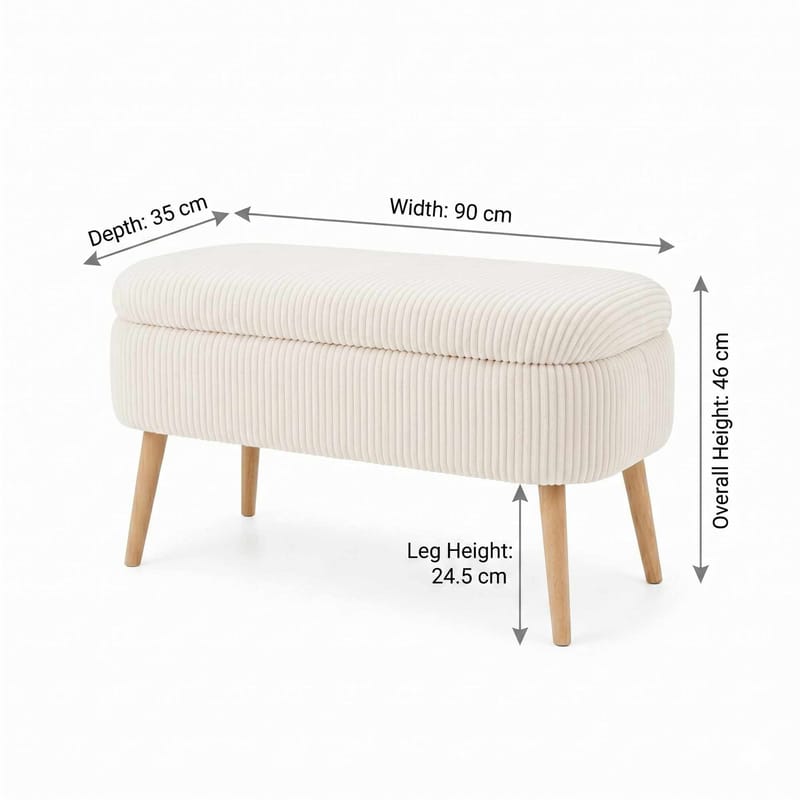 Pouffe with Storage Atelier Del Sofa Kermanvärinen - Huonekalut - Sänky - Sängyn lisävarusteet & sängynpäädyt - Makuuhuoneen säilytys - Sängynpäätylaatikko
