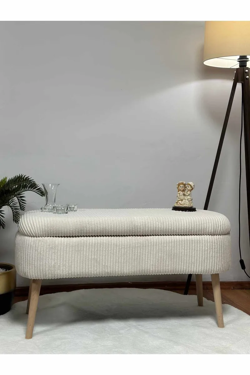 Pouffe with Storage Atelier Del Sofa Kermanvärinen - Huonekalut - Sänky - Sängyn lisävarusteet & sängynpäädyt - Makuuhuoneen säilytys - Sängynpäätylaatikko