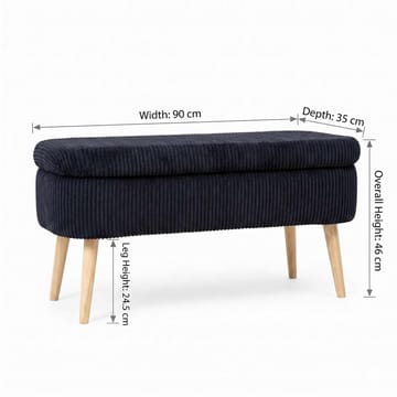 Pouffe with Storage Atelier Del Sofa Musta - Huonekalut - Sänky - Sängyn lisävarusteet & sängynpäädyt - Makuuhuoneen säilytys - Sängynpäätylaatikko