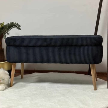 Pouffe with Storage Atelier Del Sofa Musta - Huonekalut - Sänky - Sängyn lisävarusteet & sängynpäädyt - Makuuhuoneen säilytys - Sängynpäätylaatikko