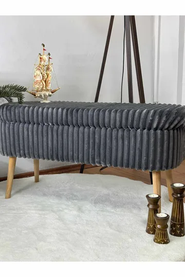 Pouffe with Storage Atelier Del Sofa Toscano Anthracite - Huonekalut - Sänky - Sängyn lisävarusteet & sängynpäädyt - Makuuhuoneen säilytys - Sängynpäätylaatikko