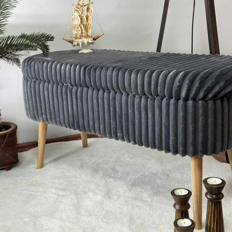 Pouffe with Storage Atelier Del Sofa Toscano Anthracite - Huonekalut - Sänky - Sängyn lisävarusteet & sängynpäädyt - Makuuhuoneen säilytys - Sängynpäätylaatikko