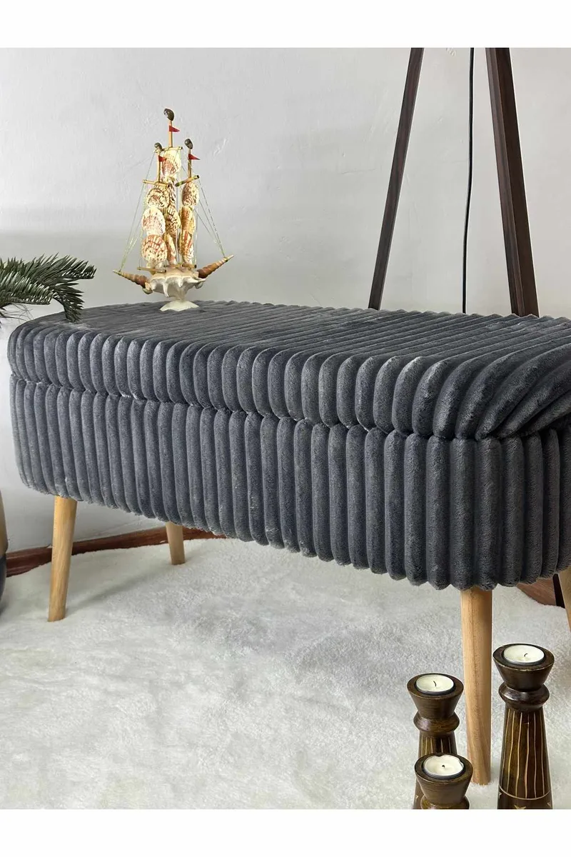Pouffe with Storage Atelier Del Sofa Toscano Anthracite - Huonekalut - Sänky - Sängyn lisävarusteet & sängynpäädyt - Makuuhuoneen säilytys - Sängynpäätylaatikko