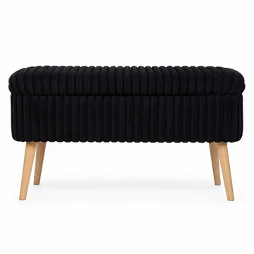 Pouffe with Storage Atelier Del Sofa Toscano Black - Huonekalut - Sänky - Sängyn lisävarusteet & sängynpäädyt - Makuuhuoneen säilytys - Sängynpäätylaatikko