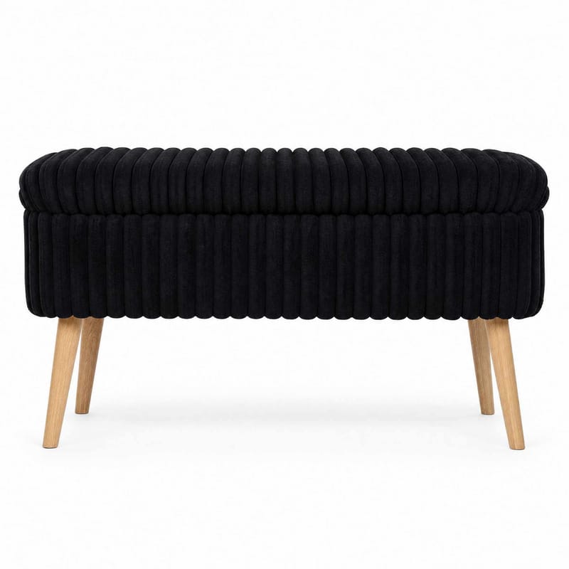 Pouffe with Storage Atelier Del Sofa Toscano Black - Huonekalut - Sänky - Sängyn lisävarusteet & sängynpäädyt - Makuuhuoneen säilytys - Sängynpäätylaatikko