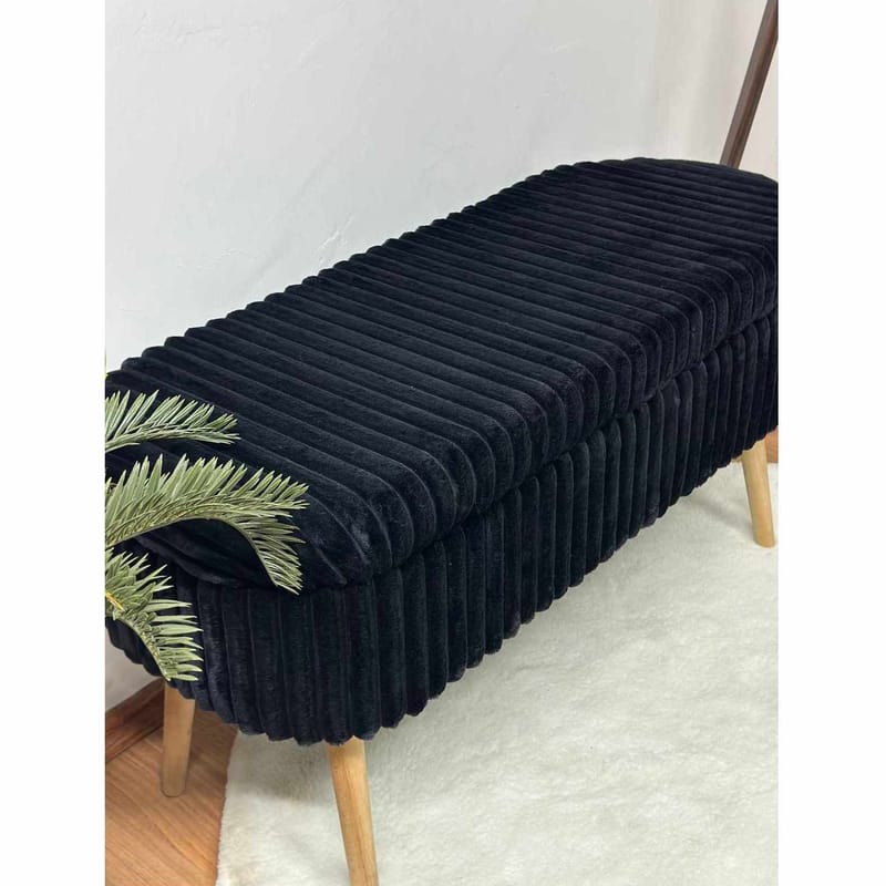 Pouffe with Storage Atelier Del Sofa Toscano Black - Huonekalut - Sänky - Sängyn lisävarusteet & sängynpäädyt - Makuuhuoneen säilytys - Sängynpäätylaatikko