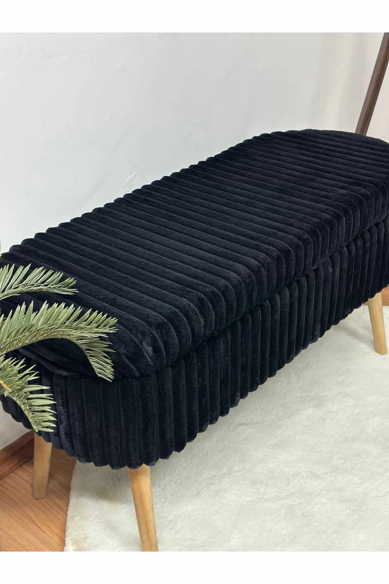 Pouffe with Storage Atelier Del Sofa Toscano Black - Huonekalut - Sänky - Sängyn lisävarusteet & sängynpäädyt - Makuuhuoneen säilytys - Sängynpäätylaatikko