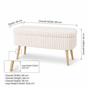 Pouffe with Storage Atelier Del Sofa Toscano Cream - Huonekalut - Sänky - Sängyn lisävarusteet & sängynpäädyt - Makuuhuoneen säilytys - Sängynpäätylaatikko