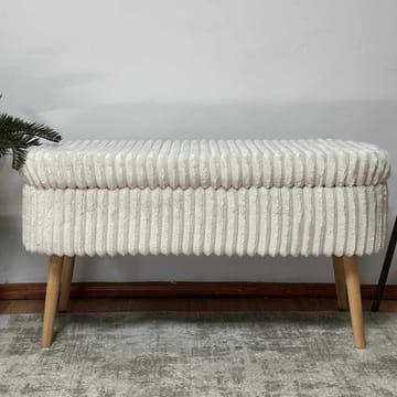 Pouffe with Storage Atelier Del Sofa Toscano Cream - Huonekalut - Sänky - Sängyn lisävarusteet & sängynpäädyt - Makuuhuoneen säilytys - Sängynpäätylaatikko