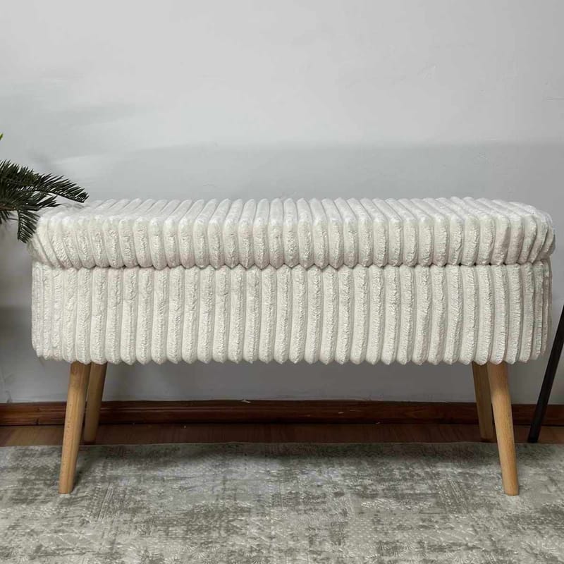 Pouffe with Storage Atelier Del Sofa Toscano Cream - Huonekalut - Sänky - Sängyn lisävarusteet & sängynpäädyt - Makuuhuoneen säilytys - Sängynpäätylaatikko