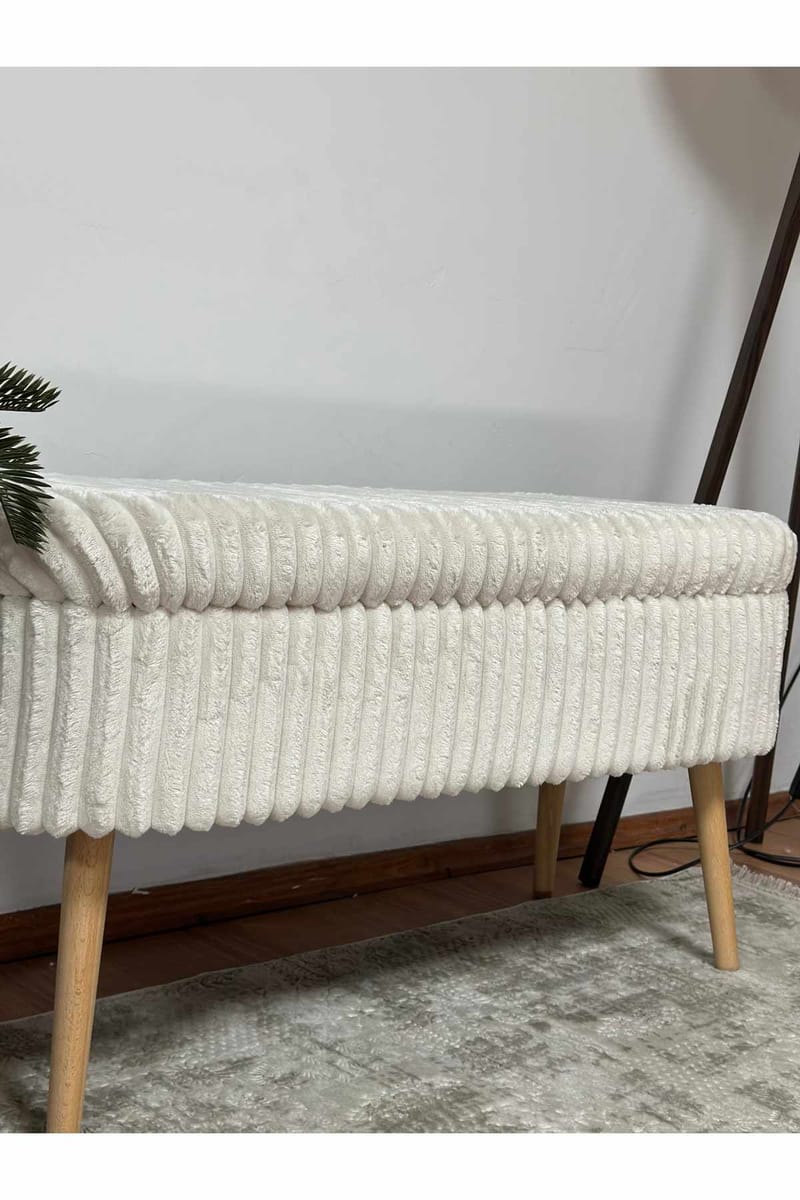 Pouffe with Storage Atelier Del Sofa Toscano Cream - Huonekalut - Sänky - Sängyn lisävarusteet & sängynpäädyt - Makuuhuoneen säilytys - Sängynpäätylaatikko