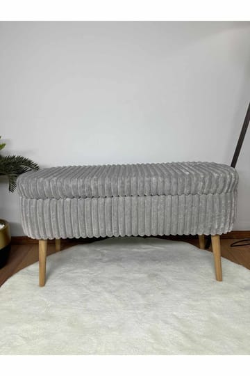 Pouffe with Storage Atelier Del Sofa Toscano Grey - Huonekalut - Sänky - Sängyn lisävarusteet & sängynpäädyt - Makuuhuoneen säilytys - Sängynpäätylaatikko