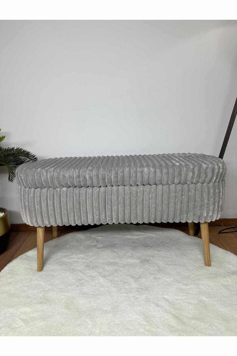 Pouffe with Storage Atelier Del Sofa Toscano Grey - Huonekalut - Sänky - Sängyn lisävarusteet & sängynpäädyt - Makuuhuoneen säilytys - Sängynpäätylaatikko
