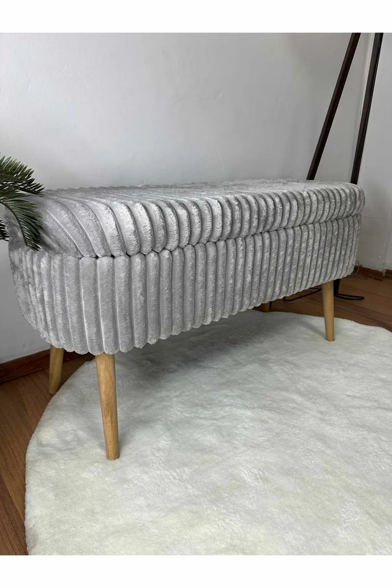 Pouffe with Storage Atelier Del Sofa Toscano Grey - Huonekalut - Sänky - Sängyn lisävarusteet & sängynpäädyt - Makuuhuoneen säilytys - Sängynpäätylaatikko