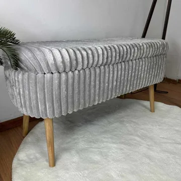Pouffe with Storage Atelier Del Sofa Toscano Grey - Huonekalut - Sänky - Sängyn lisävarusteet & sängynpäädyt - Makuuhuoneen säilytys - Sängynpäätylaatikko