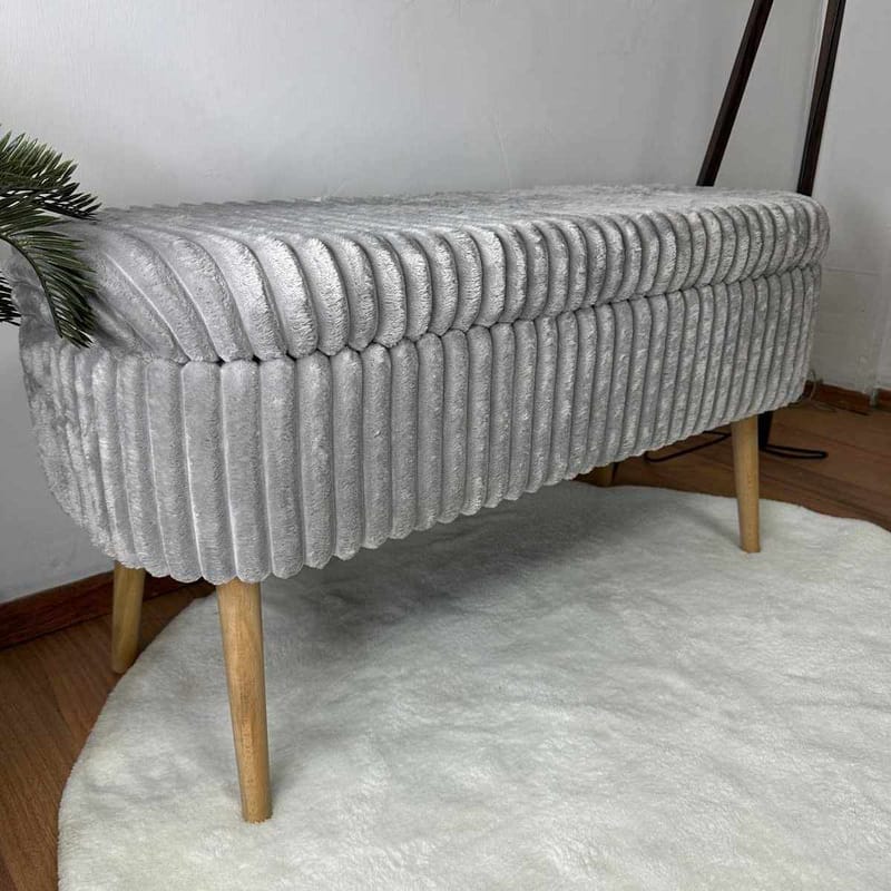 Pouffe with Storage Atelier Del Sofa Toscano Grey - Huonekalut - Sänky - Sängyn lisävarusteet & sängynpäädyt - Makuuhuoneen säilytys - Sängynpäätylaatikko