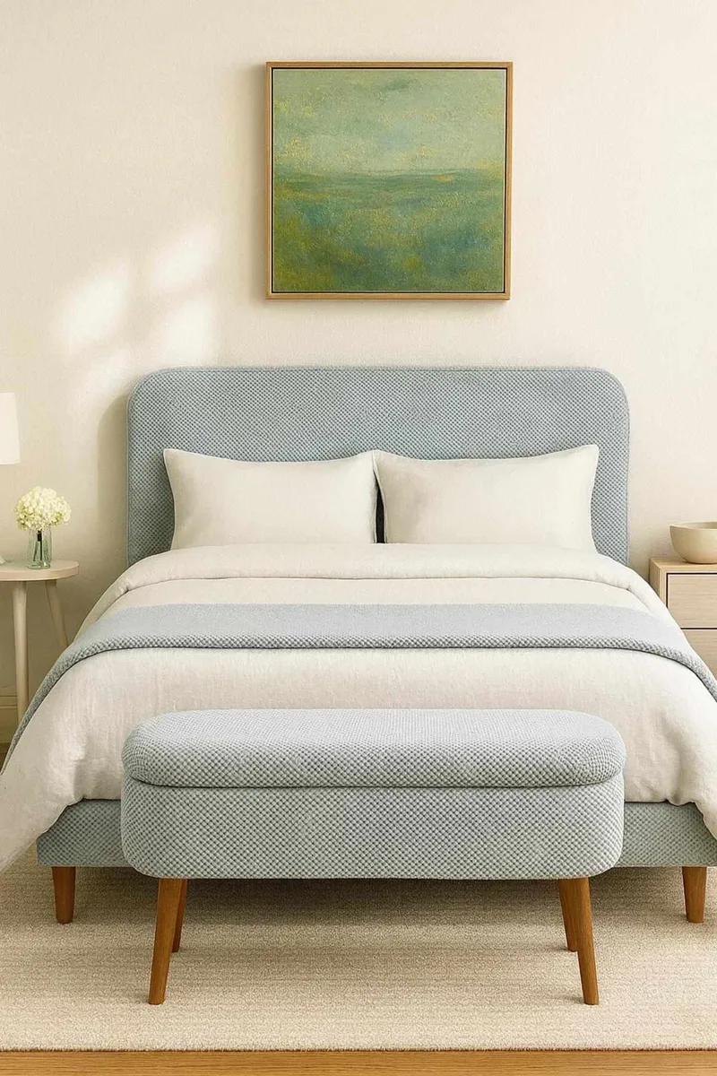 Pouffe with Storage Atelier Del Sofa Vaaleanharmaa - Vaaleanharmaa, Ruskea - Huonekalut - Sänky - Sängyn lisävarusteet & sängynpäädyt - Makuuhuoneen säilytys - Sängynpäätylaatikko