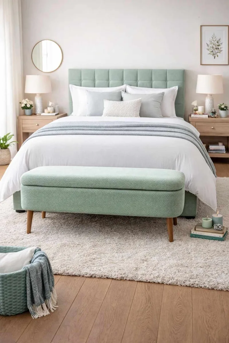 Pouffe with Storage Atelier Del Sofa Vihreä - Huonekalut - Sänky - Sängyn lisävarusteet & sängynpäädyt - Makuuhuoneen säilytys - Sängynpäätylaatikko