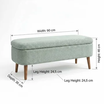 Pouffe with Storage Atelier Del Sofa Vihreä - Huonekalut - Sänky - Sängyn lisävarusteet & sängynpäädyt - Makuuhuoneen säilytys - Sängynpäätylaatikko