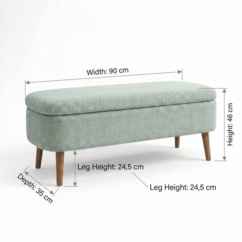 Pouffe with Storage Atelier Del Sofa Vihreä - Huonekalut - Sänky - Sängyn lisävarusteet & sängynpäädyt - Makuuhuoneen säilytys - Sängynpäätylaatikko