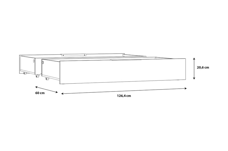Sänglaatikkoa Yundola 2-pak - Musta/Harmaa - Huonekalut - Sänky - Sängyn lisävarusteet & sängynpäädyt - Makuuhuoneen säilytys