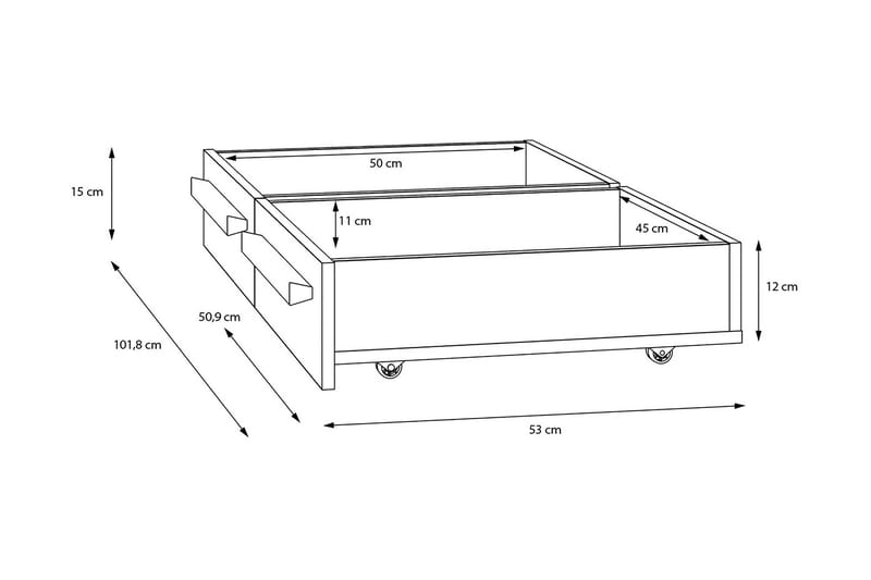Sängynaluslaatikko Meris 2-pak - Harmaa/Ruskea - Huonekalut - Sänky - Sängyn lisävarusteet & sängynpäädyt - Makuuhuoneen säilytys