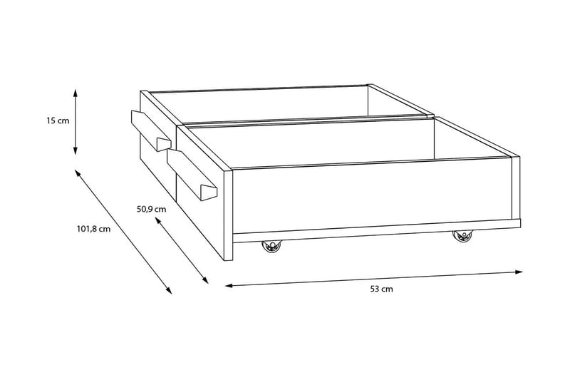 Sängynaluslaatikko Meris 2-pak - Harmaa/Ruskea - Huonekalut - Sänky - Sängyn lisävarusteet & sängynpäädyt - Makuuhuoneen säilytys