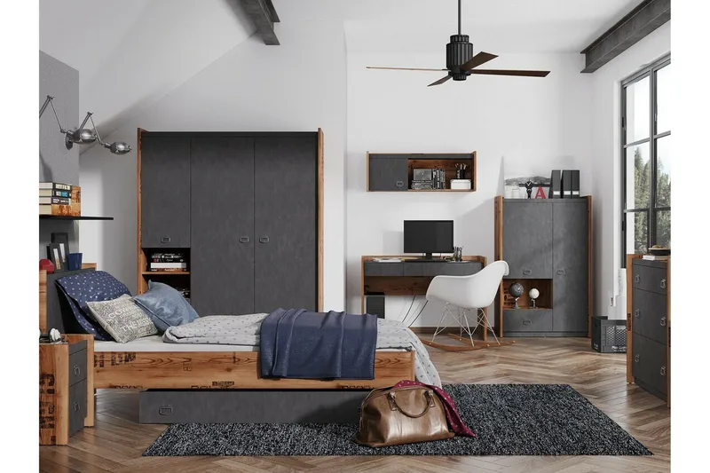 Sängynaluslaatikko Rathmore 140 cm - Harmaa - Huonekalut - Sänky - Sängyn lisävarusteet & sängynpäädyt - Makuuhuoneen säilytys - Sängynpäätylaatikko