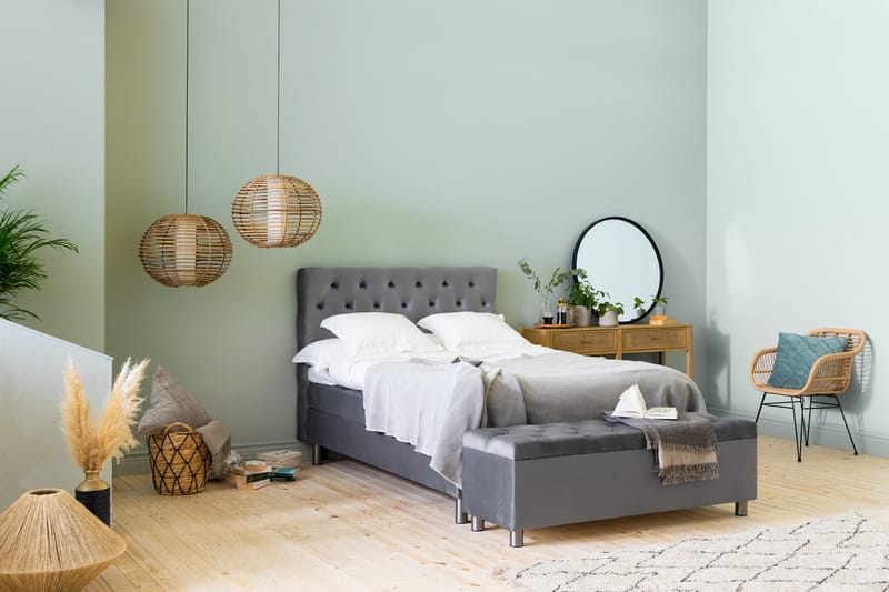 Sängynpäätyarkku Rebeca 140 cm - Harmaa - Huonekalut - Sänky - Sängyn lisävarusteet & sängynpäädyt - Makuuhuoneen säilytys - Sängynpäätylaatikko