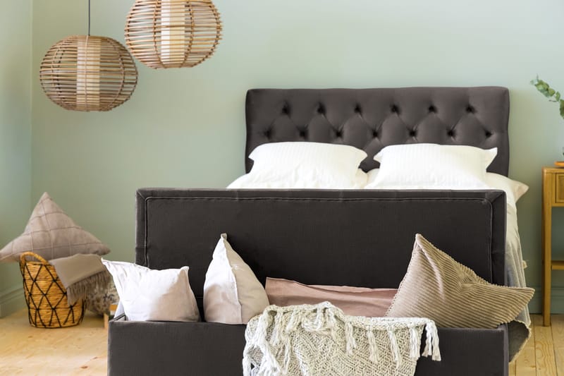 Sängynpäätyarkku Rebeca 140 cm - Musta - Huonekalut - Sänky - Sängyn lisävarusteet & sängynpäädyt - Makuuhuoneen säilytys - Sängynpäätylaatikko