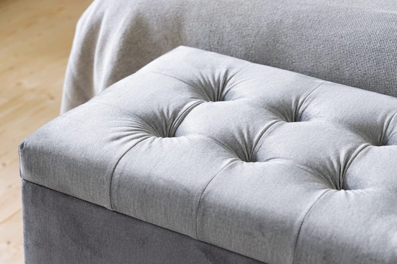 Sängynpäätyarkku Rebeca 140 cm Neliö - Harmaa - Huonekalut - Sänky - Sängyn lisävarusteet & sängynpäädyt - Makuuhuoneen säilytys - Sängynpäätylaatikko