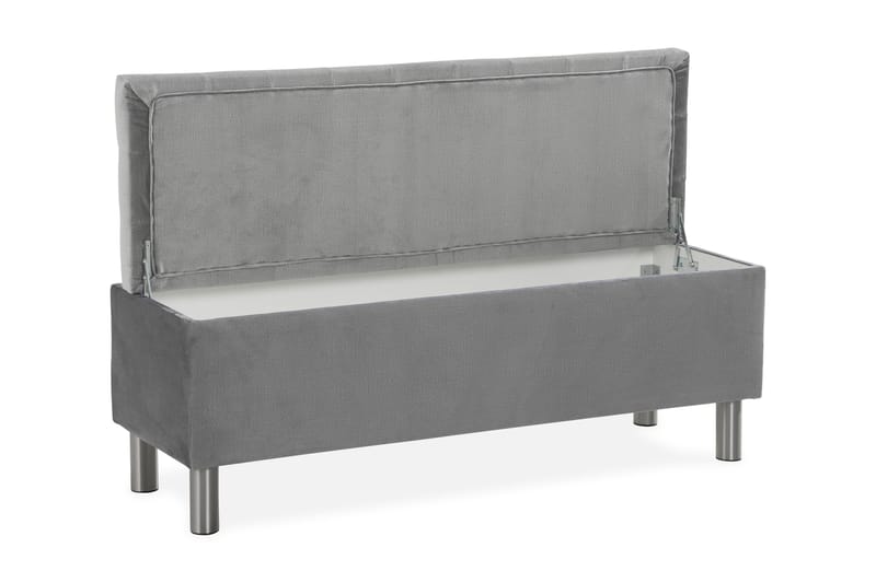 Sängynpäätyarkku Rebeca 140 cm Neliö - Harmaa - Huonekalut - Sänky - Sängyn lisävarusteet & sängynpäädyt - Makuuhuoneen säilytys - Sängynpäätylaatikko