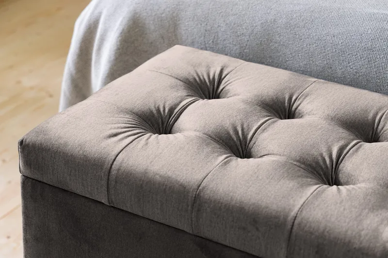 Sängynpäätyarkku Rebeca 140 cm Neliö - Musta - Huonekalut - Sänky - Sängyn lisävarusteet & sängynpäädyt - Makuuhuoneen säilytys - Sängynpäätylaatikko