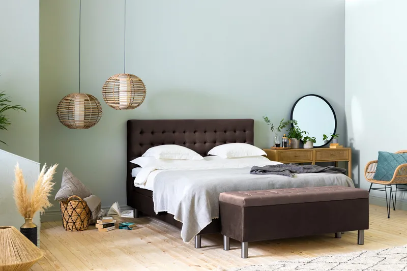 Sängynpäätyarkku Rebeca 140 cm Neliö - Ruskea - Huonekalut - Sänky - Sängyn lisävarusteet & sängynpäädyt - Makuuhuoneen säilytys - Sängynpäätylaatikko