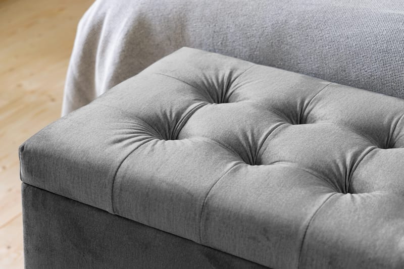 Sängynpäätyarkku Rebeca 140 cm Neliö - Tummanharmaa - Huonekalut - Sänky - Sängyn lisävarusteet & sängynpäädyt - Makuuhuoneen säilytys - Sängynpäätylaatikko