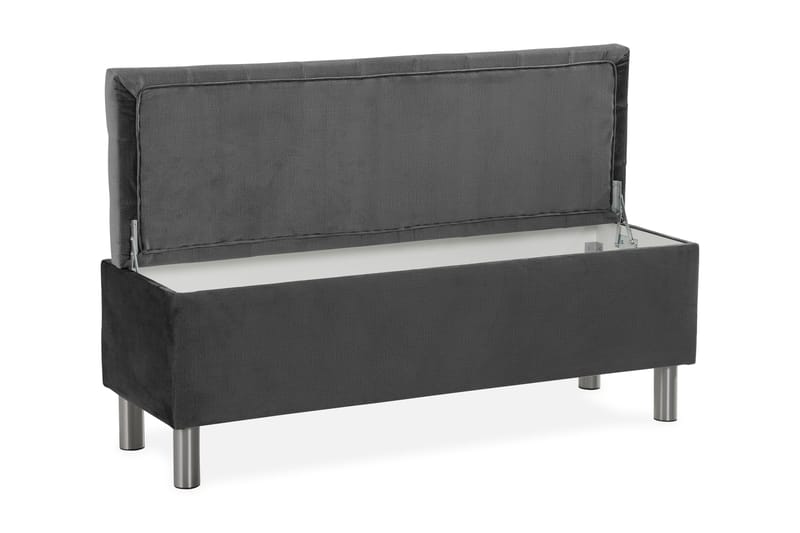 Sängynpäätyarkku Rebeca 140 cm Neliö - Tummanharmaa - Huonekalut - Sänky - Sängyn lisävarusteet & sängynpäädyt - Makuuhuoneen säilytys - Sängynpäätylaatikko