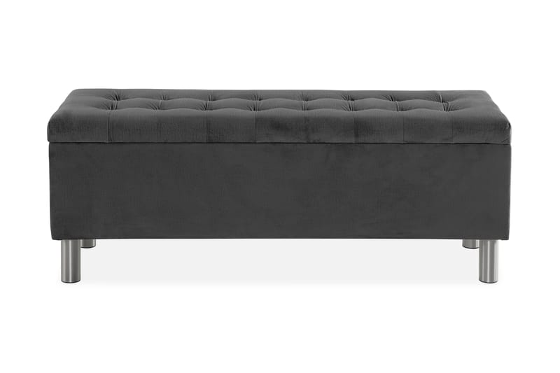 Sängynpäätyarkku Rebeca 140 cm Neliö - Tummanharmaa - Huonekalut - Sänky - Sängyn lisävarusteet & sängynpäädyt - Makuuhuoneen säilytys - Sängynpäätylaatikko