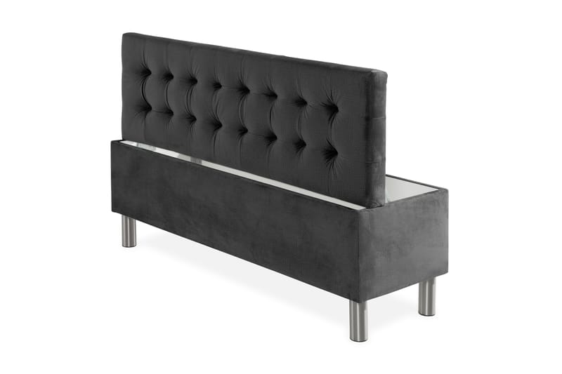 Sängynpäätyarkku Rebeca 140 cm Neliö - Tummanharmaa - Huonekalut - Sänky - Sängyn lisävarusteet & sängynpäädyt - Makuuhuoneen säilytys - Sängynpäätylaatikko