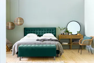 Sängynpäätyarkku Rebeca 140 cm Neliö - Vihreä - Huonekalut - Sänky - Sängyn lisävarusteet & sängynpäädyt - Makuuhuoneen säilytys - Sängynpäätylaatikko