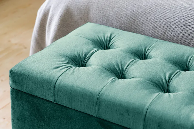 Sängynpäätyarkku Rebeca 140 cm Neliö - Vihreä - Huonekalut - Sänky - Sängyn lisävarusteet & sängynpäädyt - Makuuhuoneen säilytys - Sängynpäätylaatikko