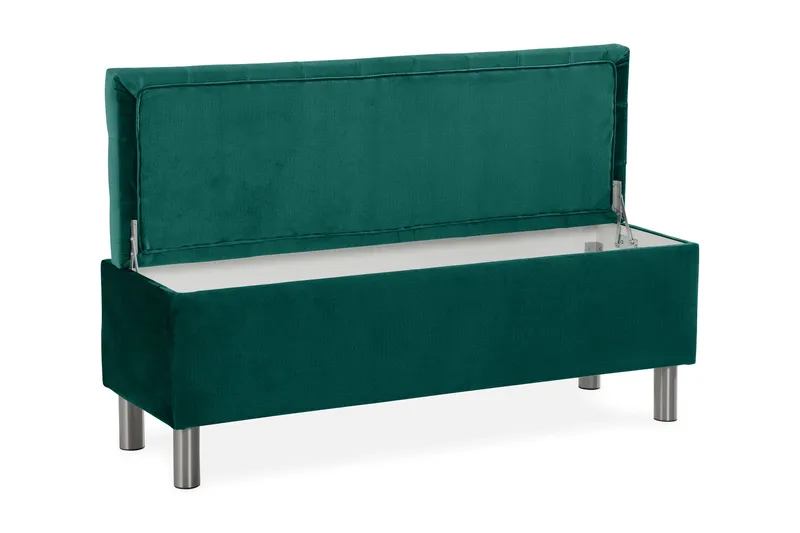 Sängynpäätyarkku Rebeca 140 cm Neliö - Vihreä - Huonekalut - Sänky - Sängyn lisävarusteet & sängynpäädyt - Makuuhuoneen säilytys - Sängynpäätylaatikko