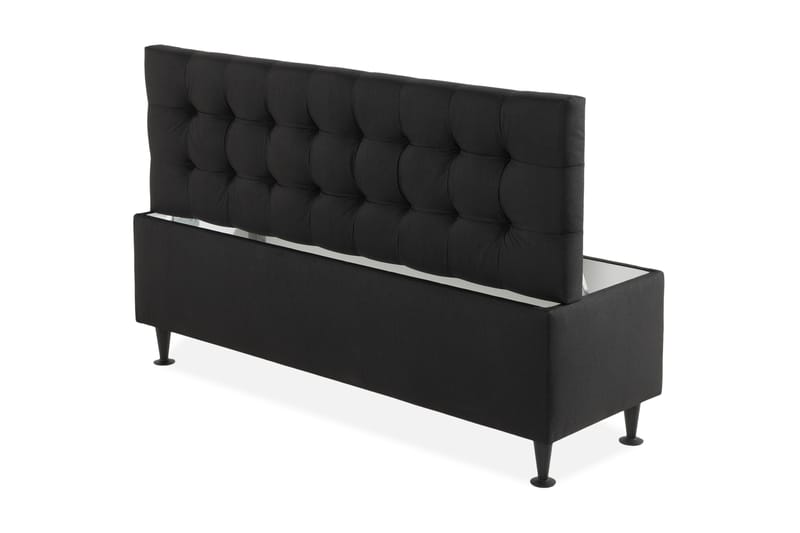 Sängynpäätyarkku Rebeca 140 cm Ruutu - Musta - Huonekalut - Sänky - Sängyn lisävarusteet & sängynpäädyt - Makuuhuoneen säilytys - Sängynpäätylaatikko