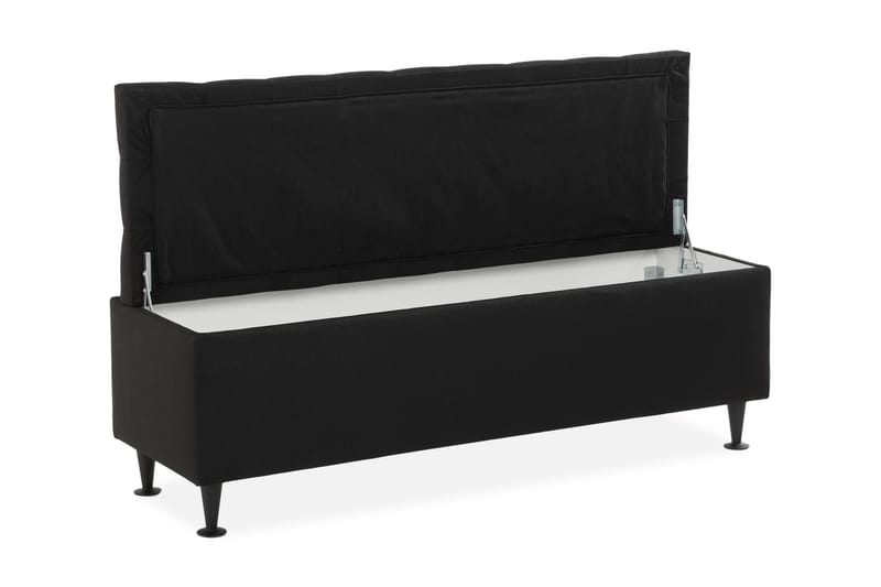 Sängynpäätyarkku Rebeca 140 cm Ruutu - Musta - Huonekalut - Sänky - Sängyn lisävarusteet & sängynpäädyt - Makuuhuoneen säilytys - Sängynpäätylaatikko